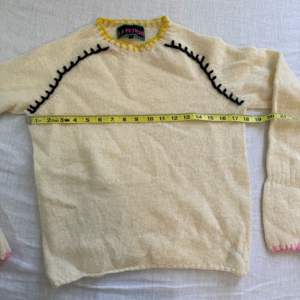 La Fetiche Wool Contrast Stitch Sweater - Picture 5 of 10